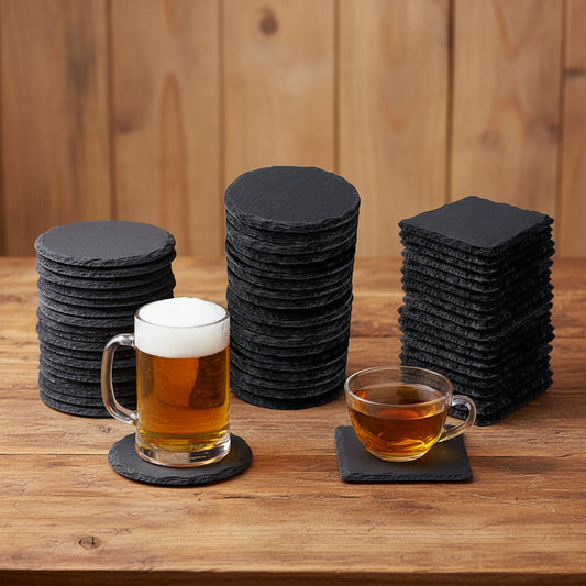 Personalized Slate Coasters — Engraved Set of 4