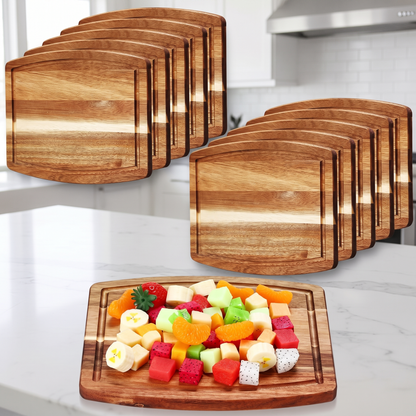 Custom Engraved Acacia Cutting Board — 8x10 with Juice Groove