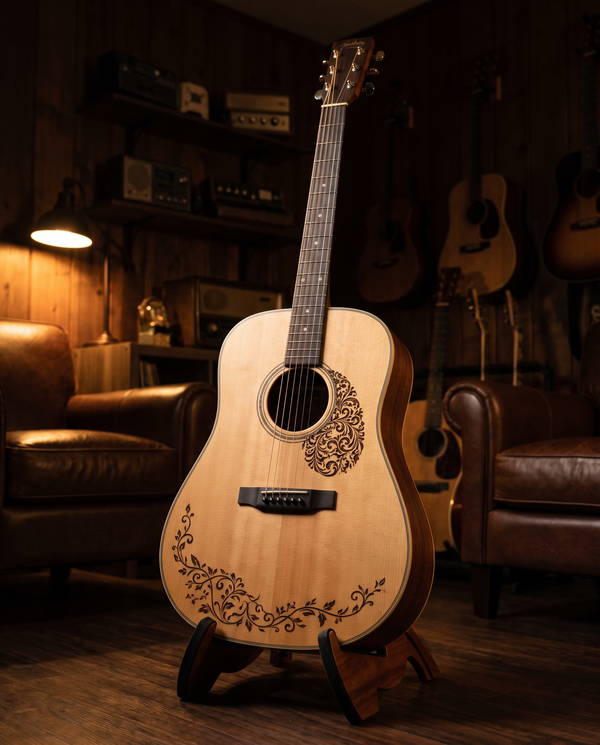 The Guitar — custom laser engraving