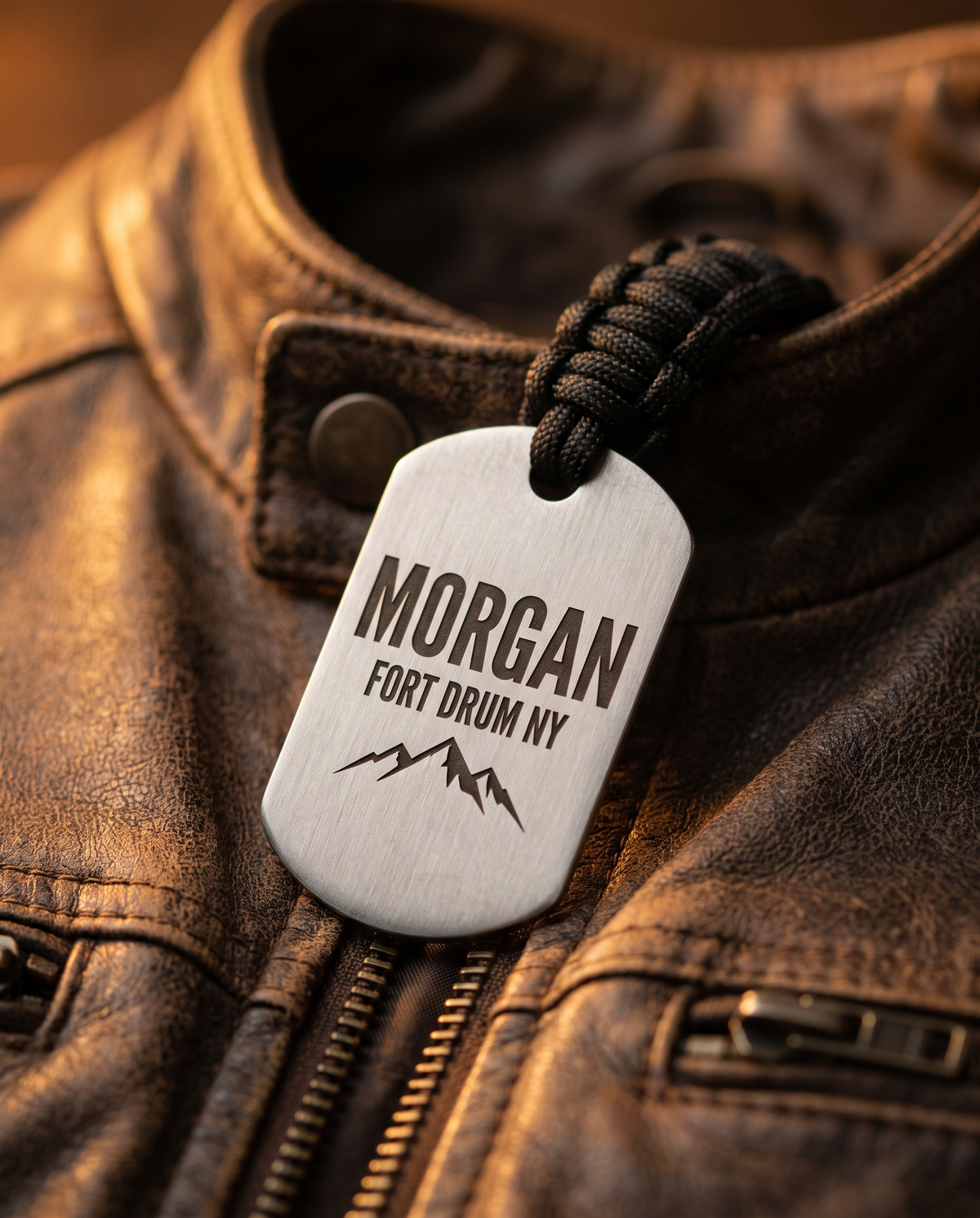Personalized Dog Tag Keychain - laser engraved by Little Lab Co., Watertown NY