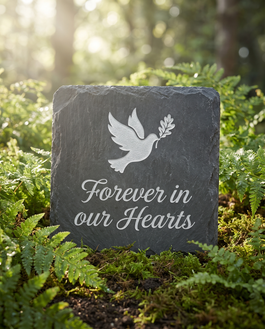 Engraved Slate Memorial Plaque - laser engraved by Little Lab Co., Watertown NY