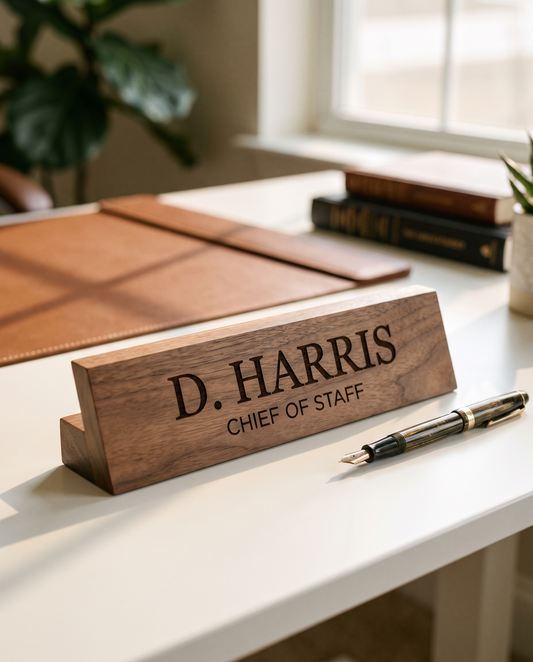 Personalized Desk Name Plate - laser engraved by Little Lab Co., Watertown NY