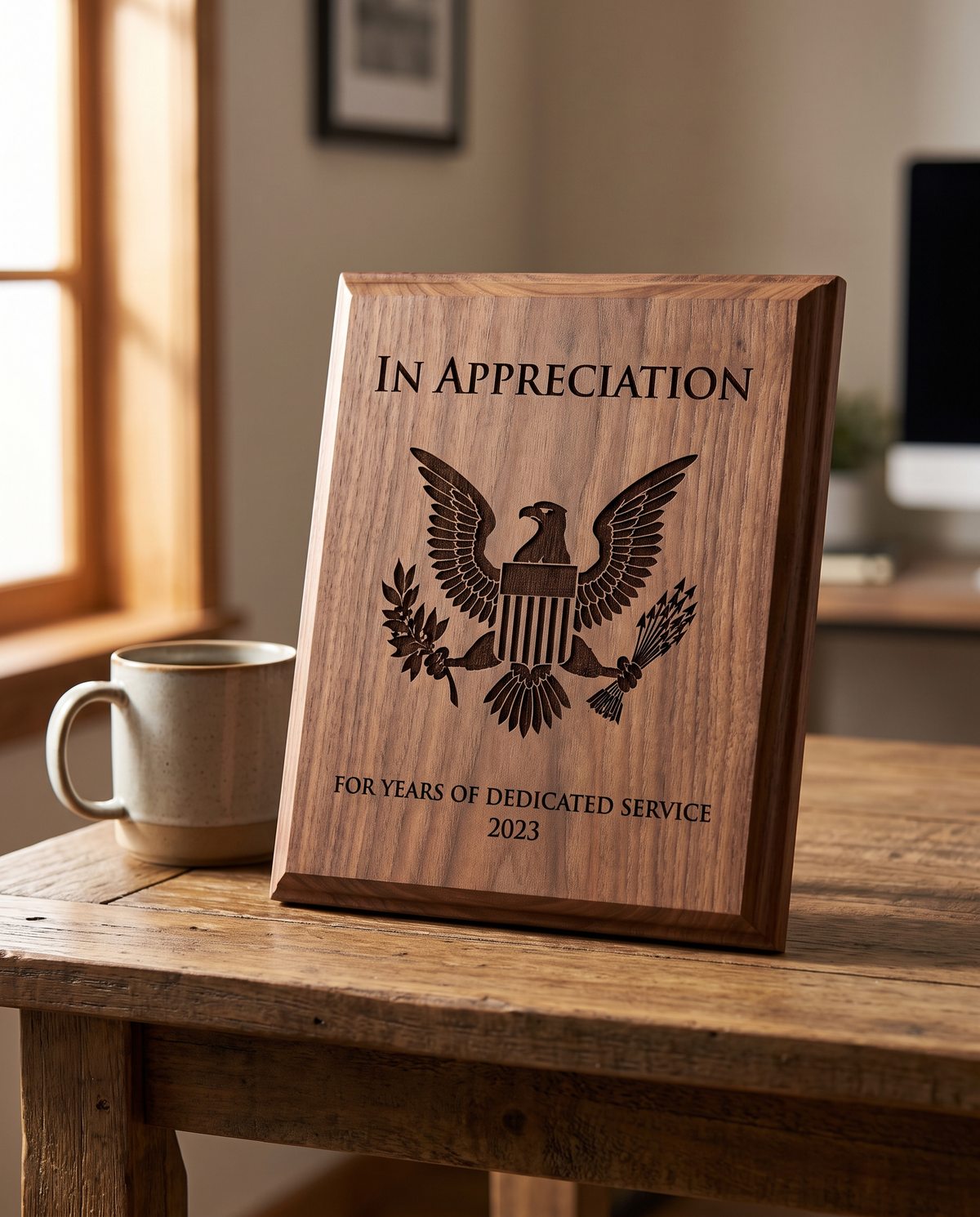 Custom Wooden Recognition Plaque - laser engraved by Little Lab Co., Watertown NY