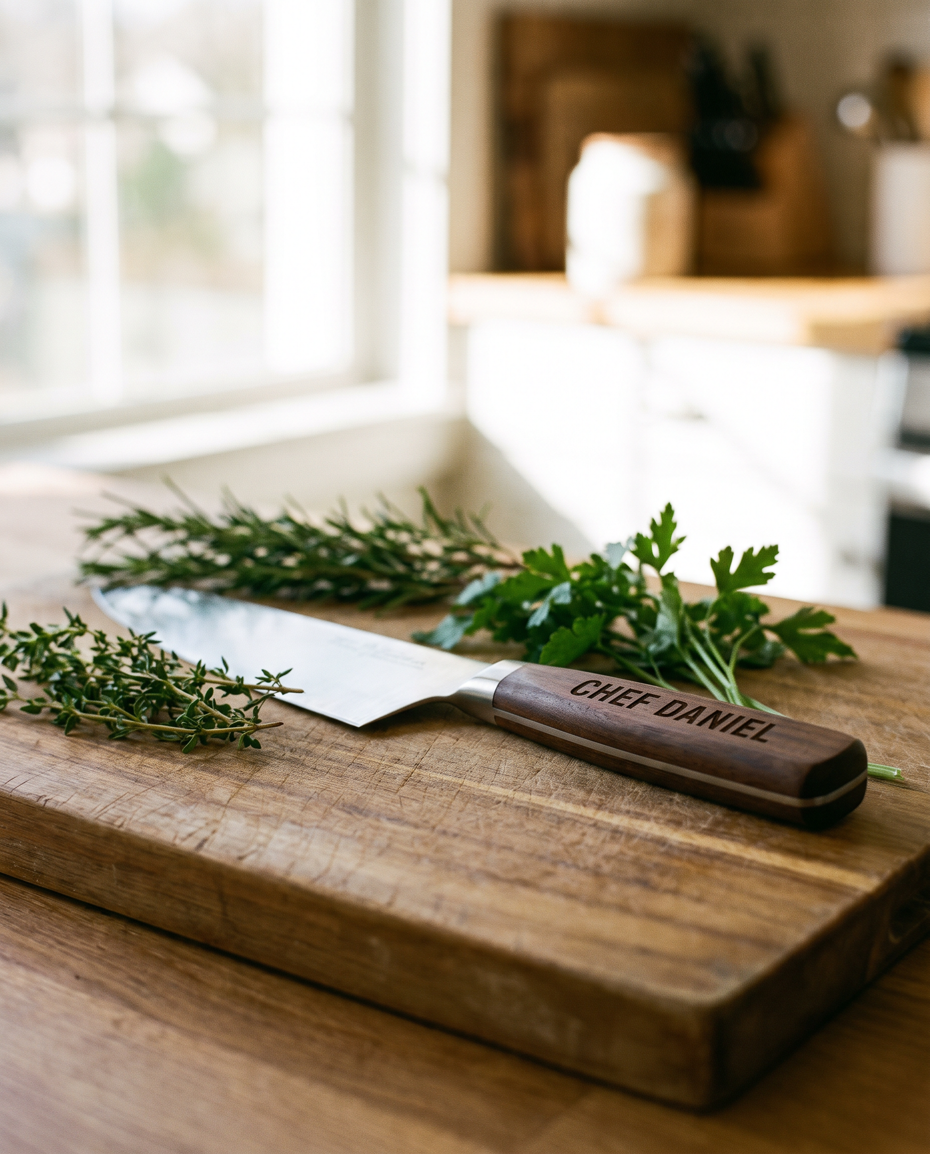 Personalized Chef Knife - laser engraved by Little Lab Co., Watertown NY