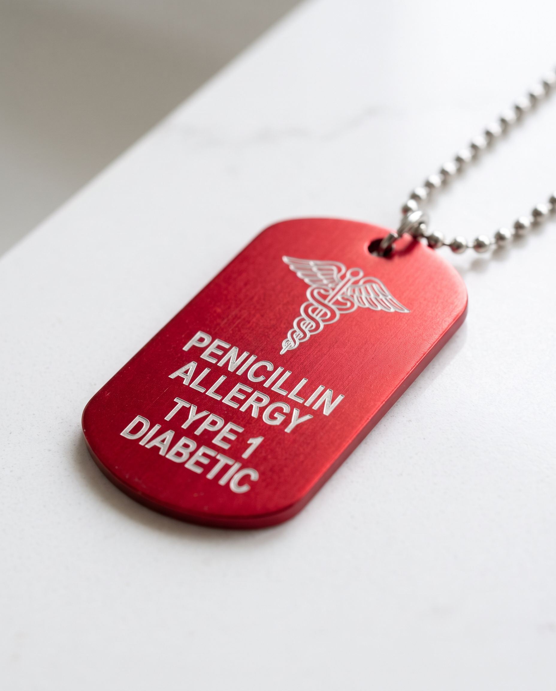 Medical Alert Dog Tag — Engraved - laser engraved by Little Lab Co., Watertown NY
