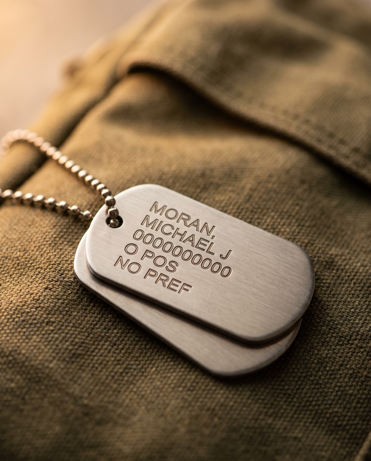 Custom Military Dog Tags — Set of 2 - laser engraved by Little Lab Co., Watertown NY