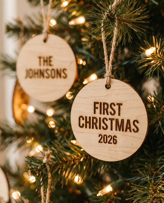 Personalized Christmas Ornaments - laser engraved by Little Lab Co., Watertown NY